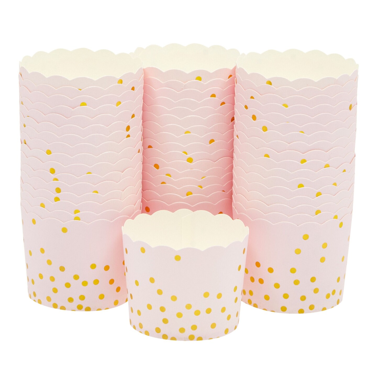 50 Pack Pink and Gold Cupcake Wrappers Paper Baking Cups Muffin Liners for Baby Shower Birthday Party 2.2 In