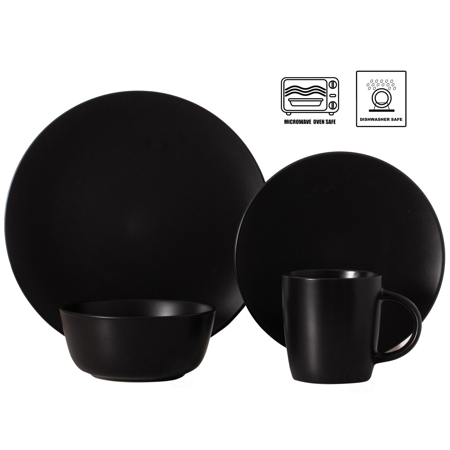 Spin Wash Dinnerware Dish Set | Mugs, Salad and Dinner Plates and Bowls Sets, High Quality Dishes with Highly Chip and Crack Resistant, Dishwasher and Microwave Safe