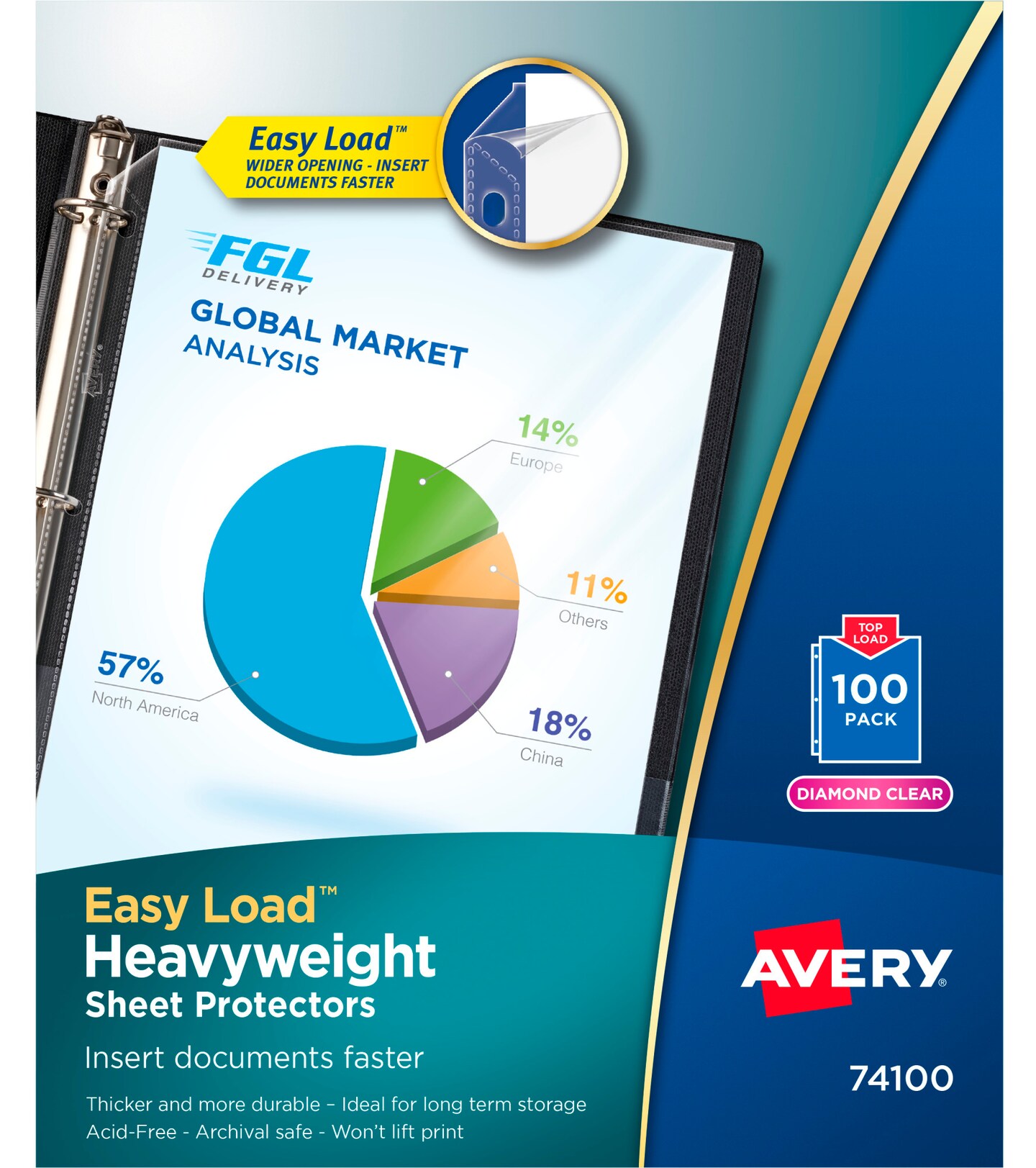Avery Heavyweight Sheet Protectors, 8-1/2 x 11 Inches, Diamond Clear, Pack of 100