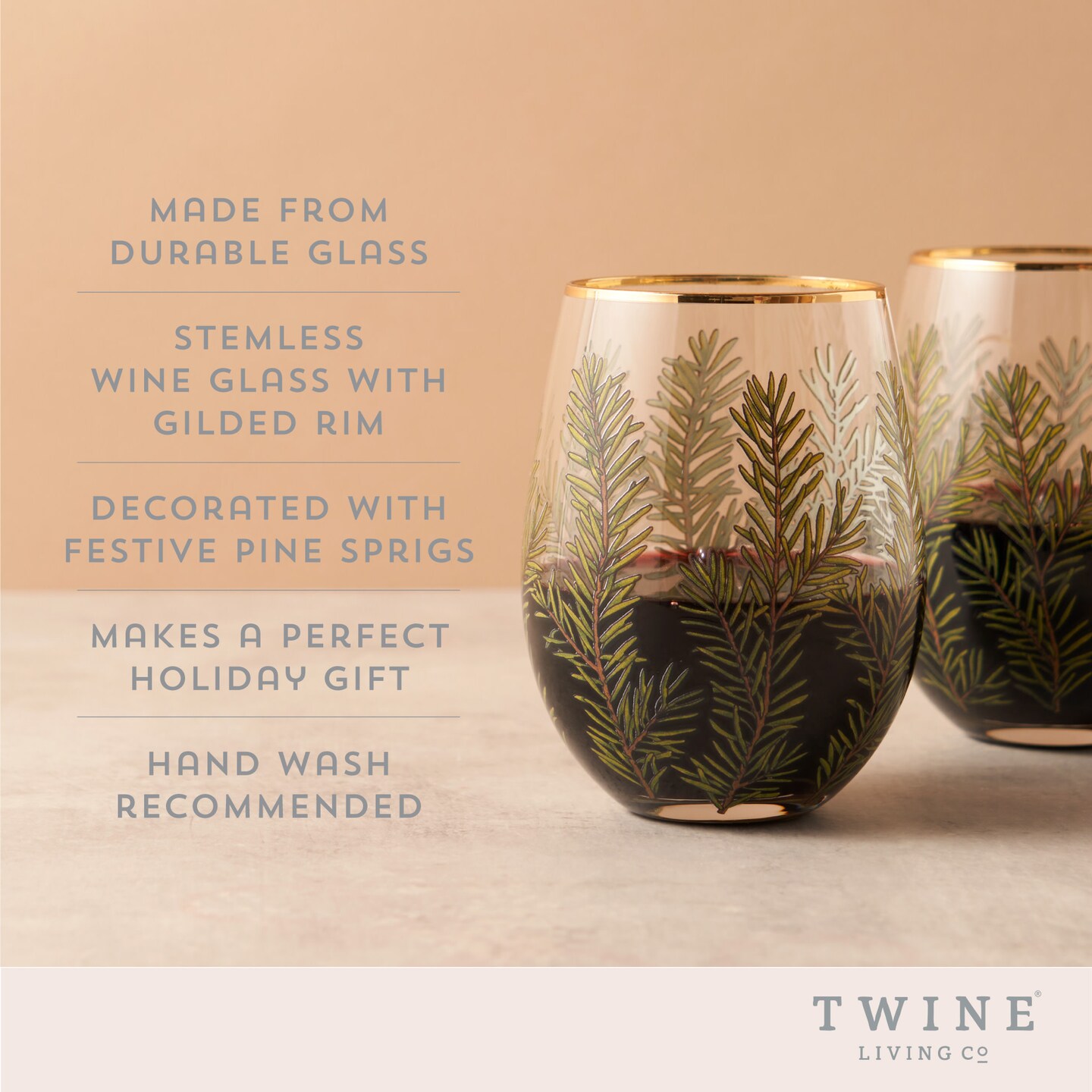 Woodland Stemless Wine Glass Set 
