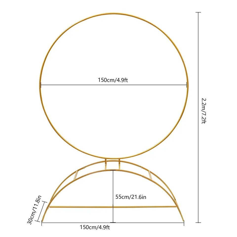Round Archway Stand Wedding Arch Frame Flower Balloon Backdrop Decor Rack