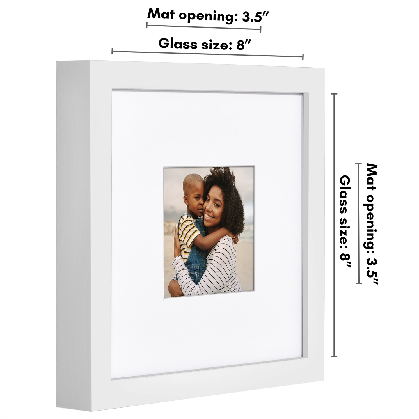 Americanflat Gallery-Style Picture Frame with Mat - Showcase Artwork, Prints, and Photos - Shatter Resistant Glass - Hanging Hardware with Drywall Anchor