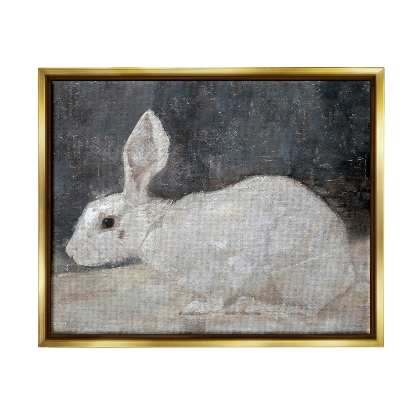 Stupell Industries White Rabbit Bunny Classic Framed Floater Canvas Wall Art