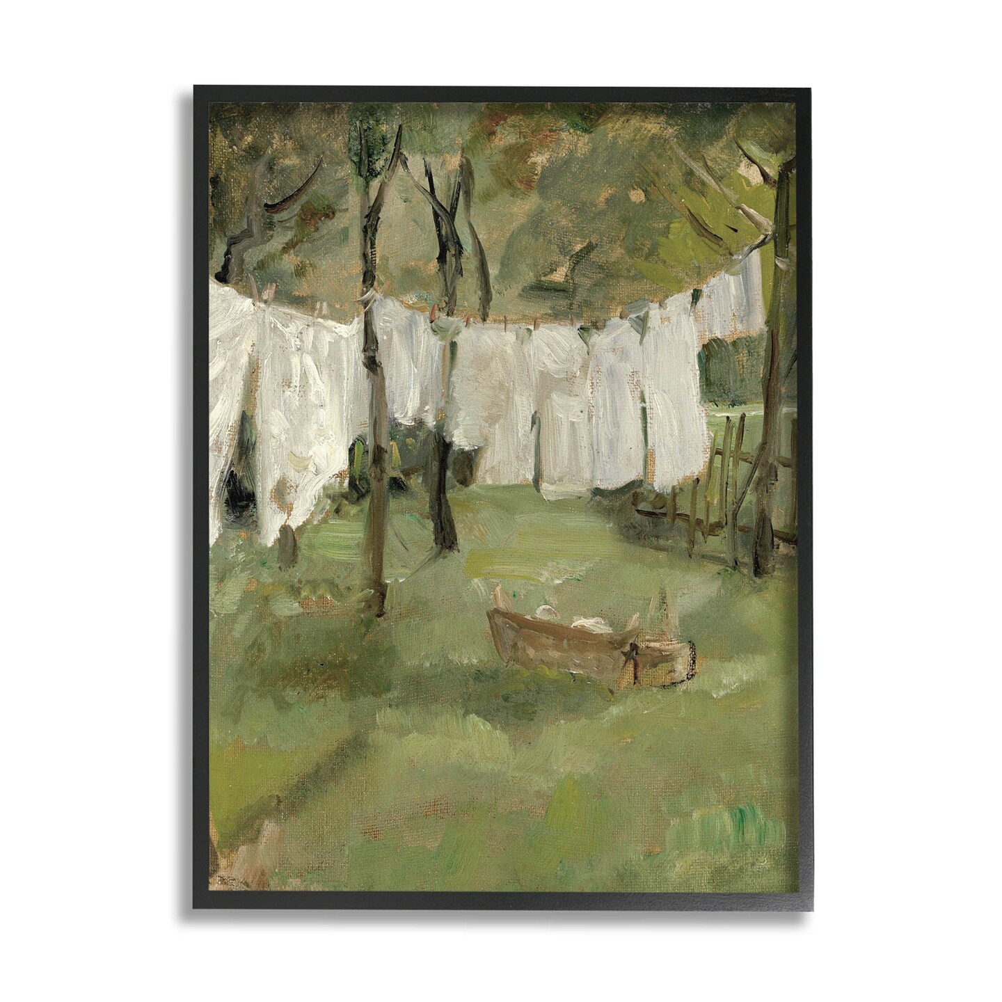 Stupell Industries Classic Clothesline Yard Scene Framed Giclee Art