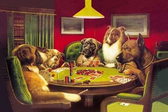 Poker Dogs: A Bold Bluff 1903 Poster Print by  C.M. Coolidge - Item # VARPDX341405
