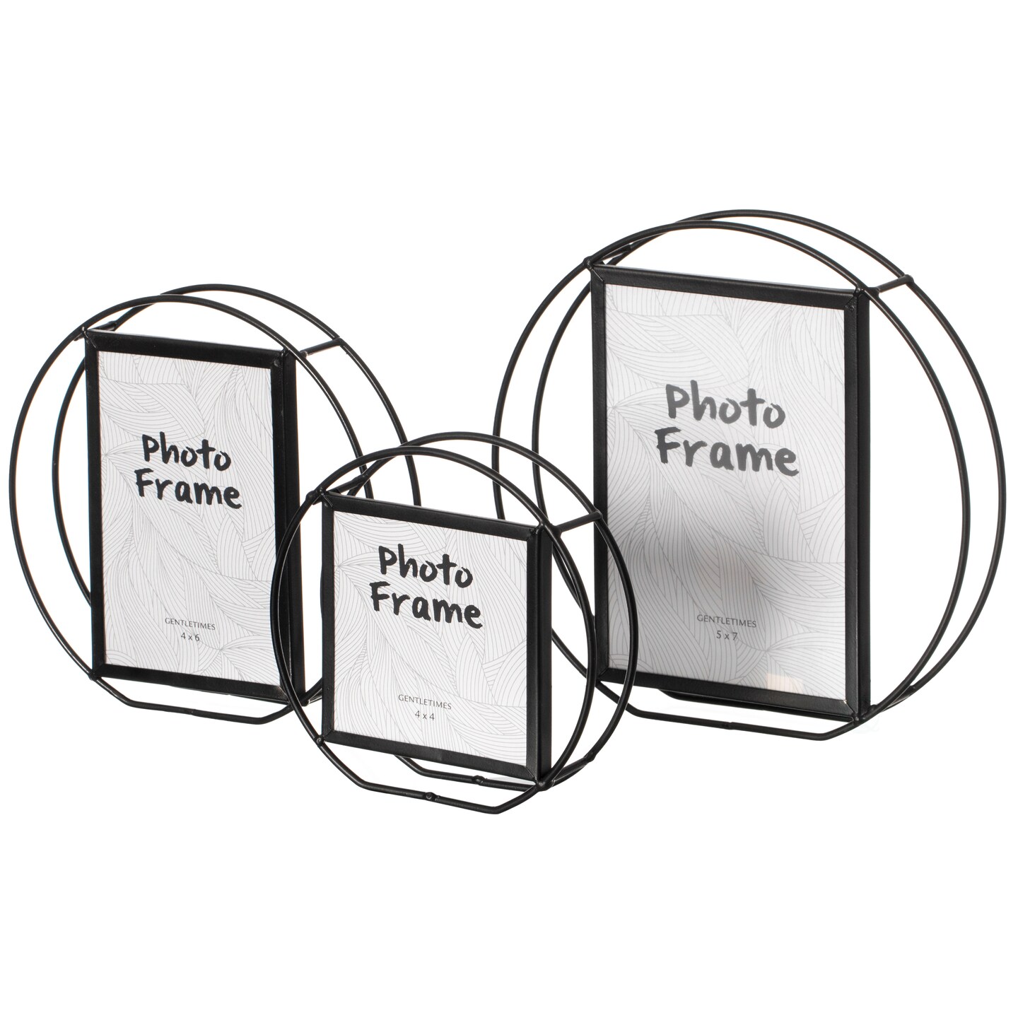 Modern Circle Shape Black Metal Decor Photo Frame for Tabletop Display