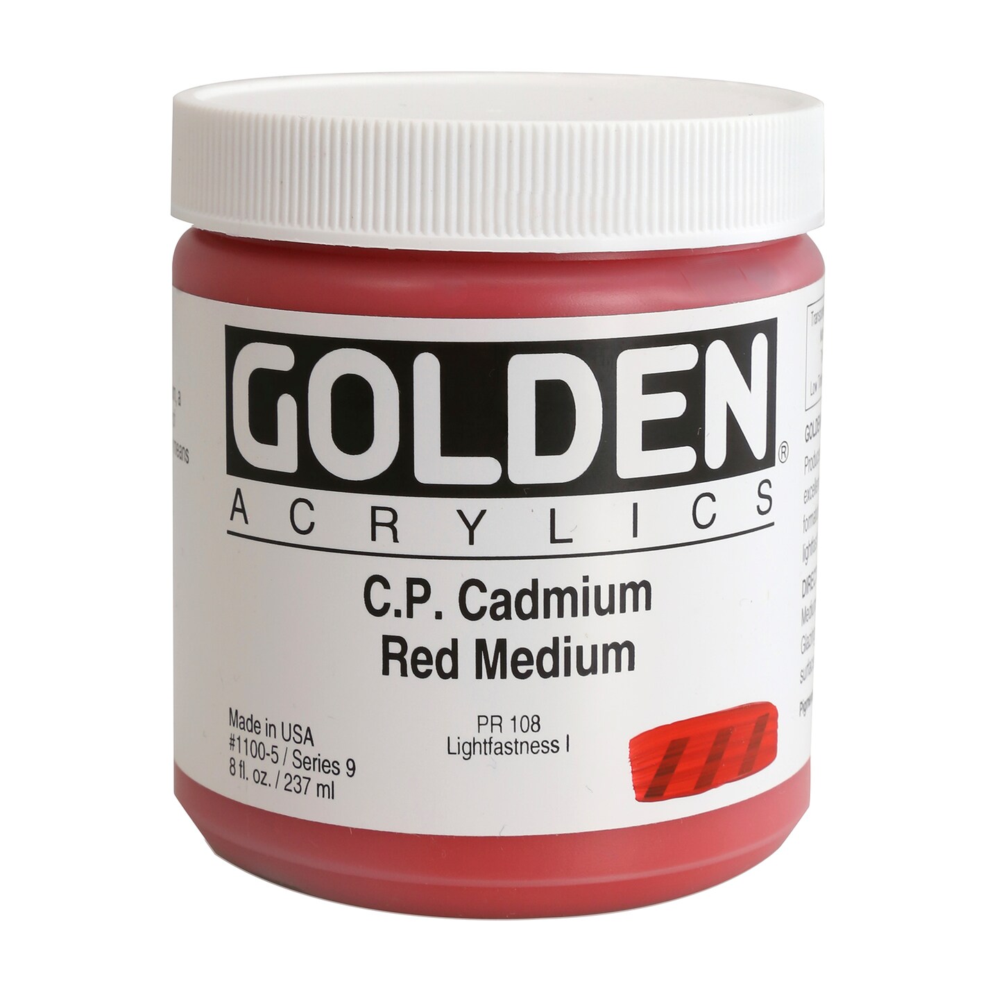 Golden Acrylic Paint NEW in Tub 8 oz Heavy Body CP CAdmium Red good Medium