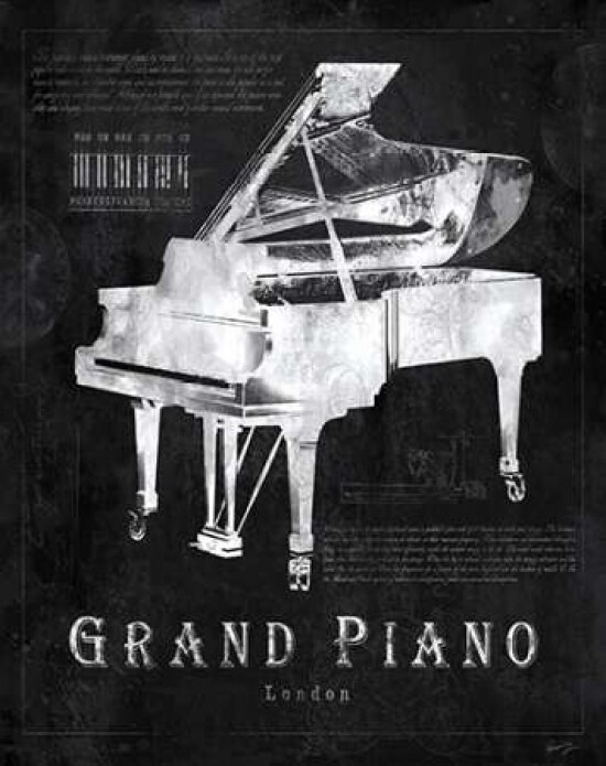 BLACK PRINT GRAND PIANO Poster Print by Eric Yang - Item # VARPDXEY27007