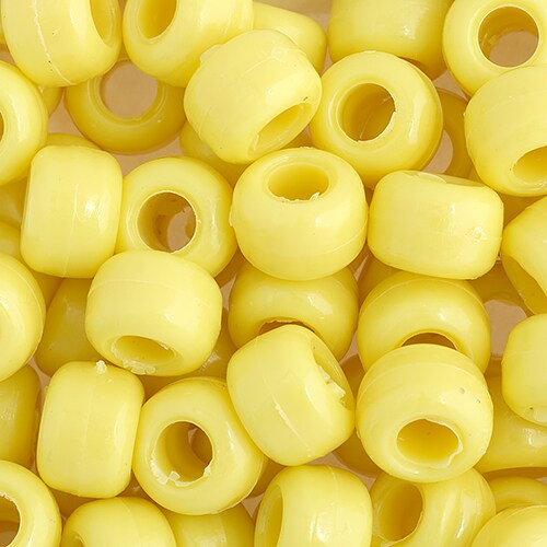John Bead 9mm Opaque Plastic Pony Beads, 1000pcs