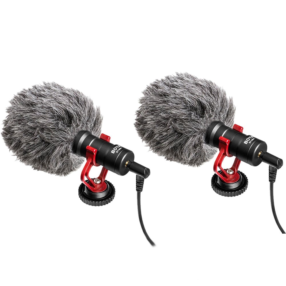 Technical Pro Condenser On-Camera Microphone Pack Of 2 For Vlogging Smartphones Dslrs