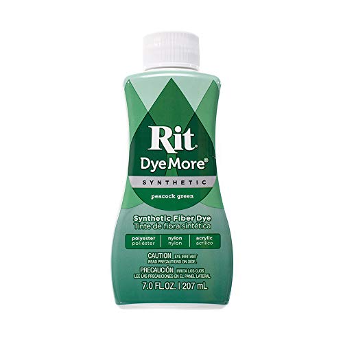 Synthetic Rit Dye More Liquid Fabric Dye – Wide Selection of Colors – 7 Ounces - Peacock Green
