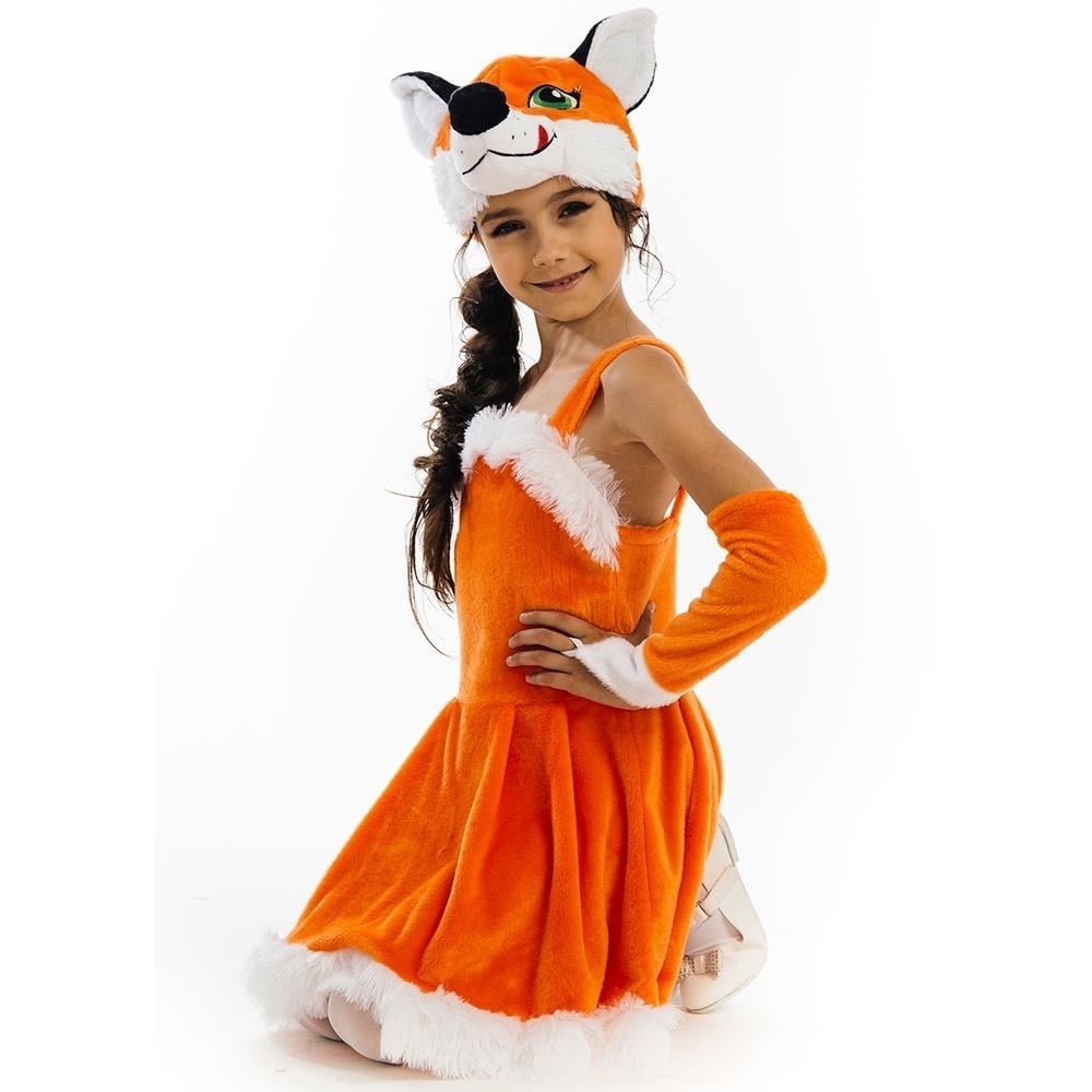5 O&#x27;Reet Foxy Fox Dress Girls size XS 2/4 Plush Costume Orange Tail Headpiece 5 OReet