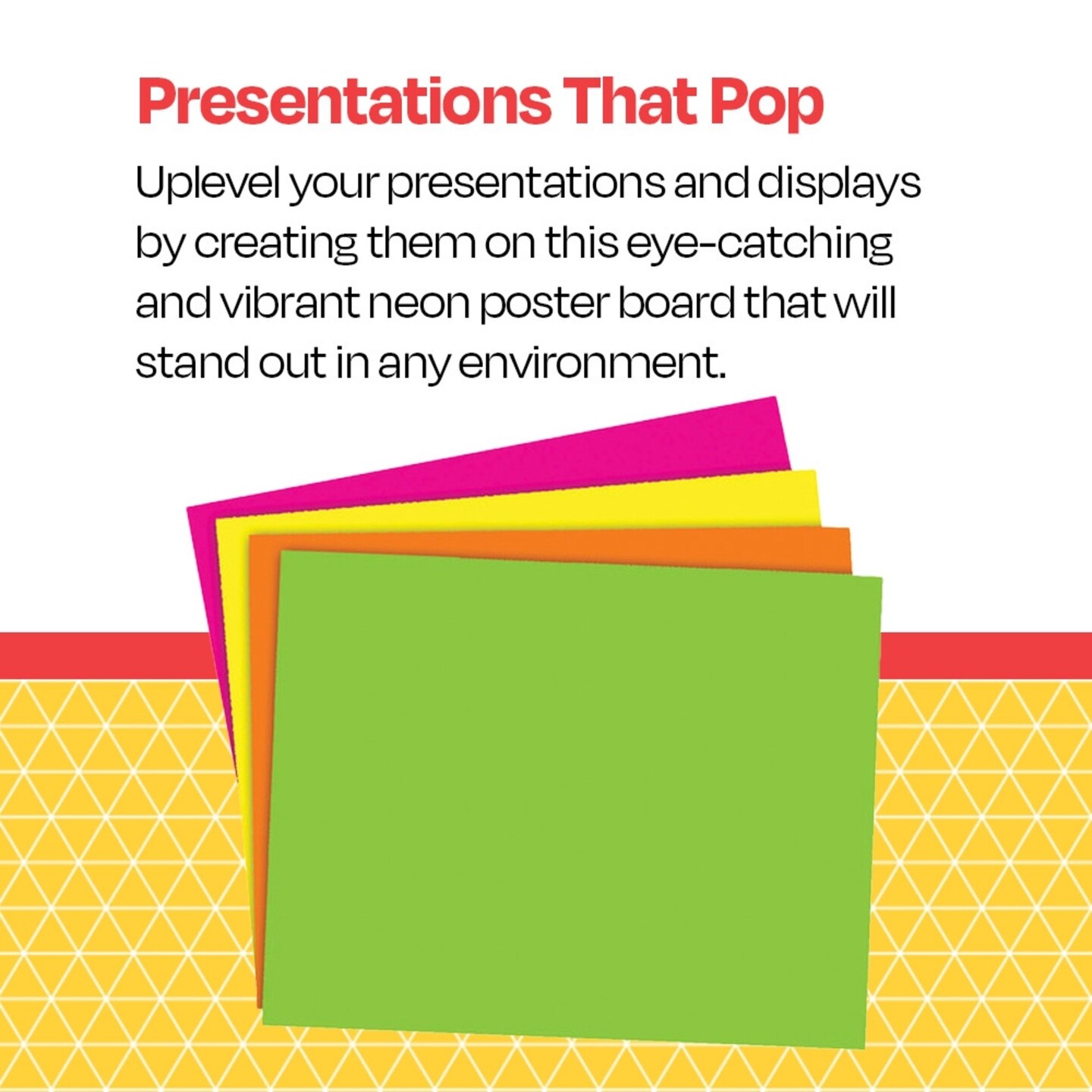 School Smart Poster Board, 11 x 14 Inches, White/Assorted Neon Colors, Pack of 50