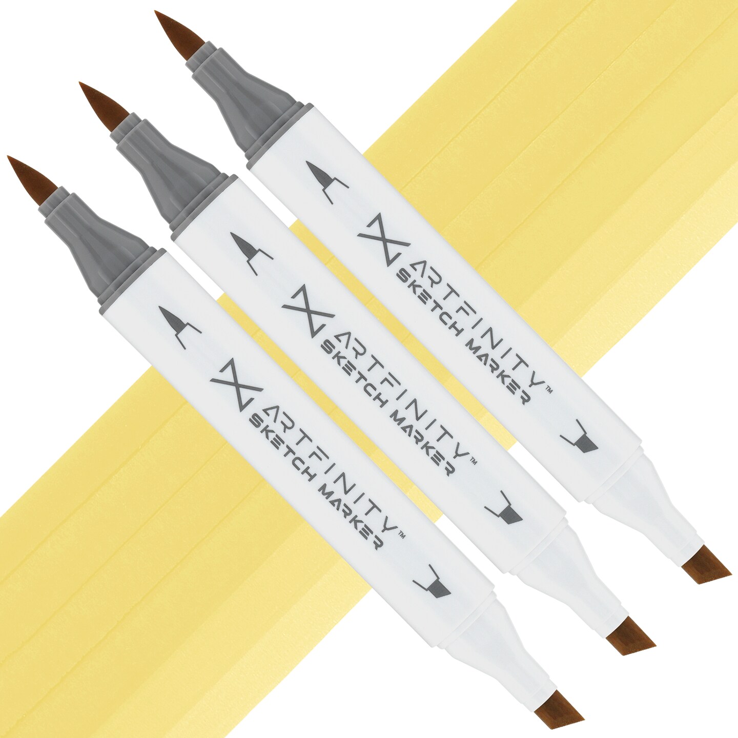 Artfinity Sketch Marker Sets - Set of 3 - French Vanilla Y6-3, Vibrant, Professional, Dye-Based Alcohol Markers for Artists, Drawing, Travel, &#x26; More