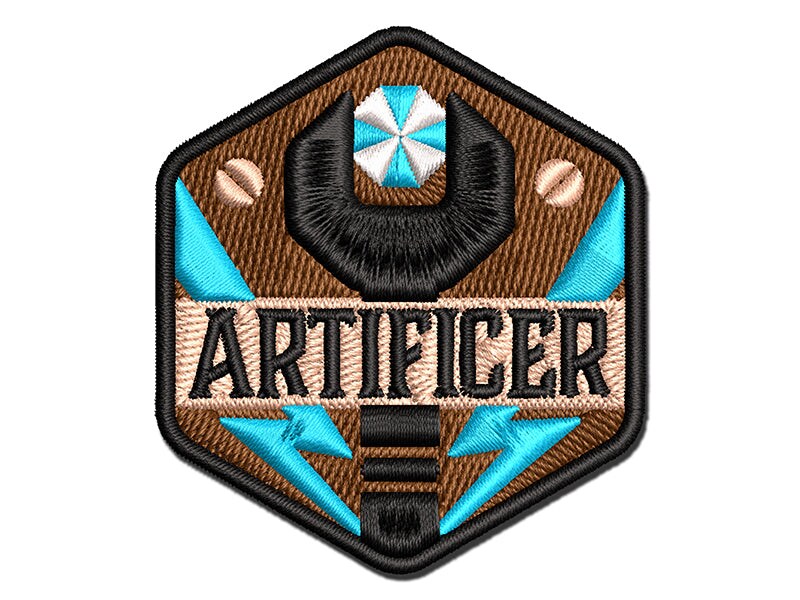 RPG Class Artificer Games Dungeons Dragons Multi-Color Embroidered Iron-On or Hook & Loop Patch Applique