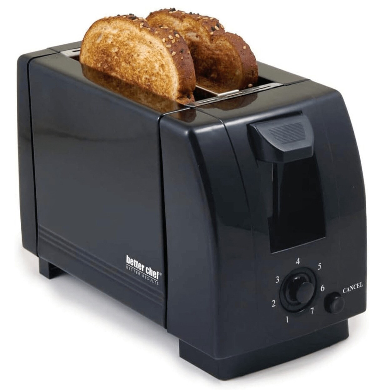 Better Chef 2-Slice Toaster With Pull-Out Crumb Tray, Color: Black ...