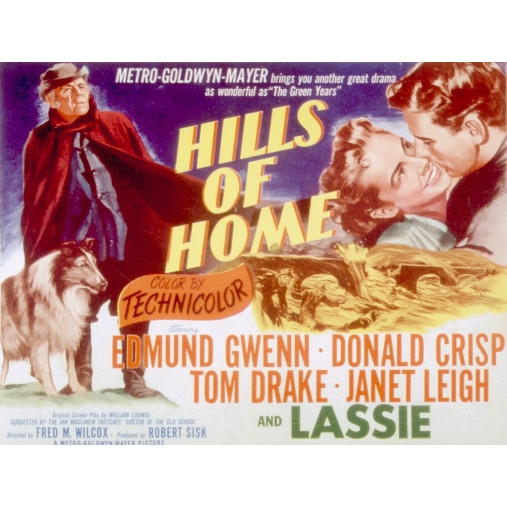 Posterazzi Hills Of Home Lassie Edmund Gwenn Janet Leigh Tom Drake 1948 Movie Poster Masterprint