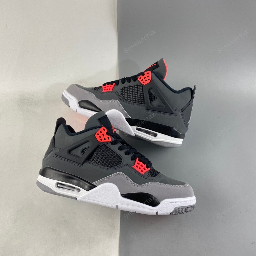 nike air jordan retro 4 infrared black dark grey
