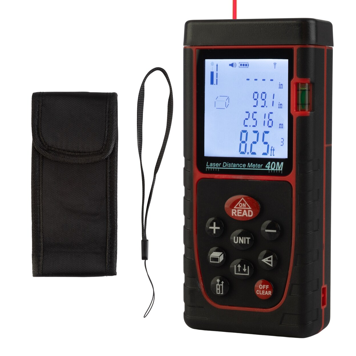 Stalwart Laser Measurement Tool 130Ft Black Red Compact Laser Distance Meter