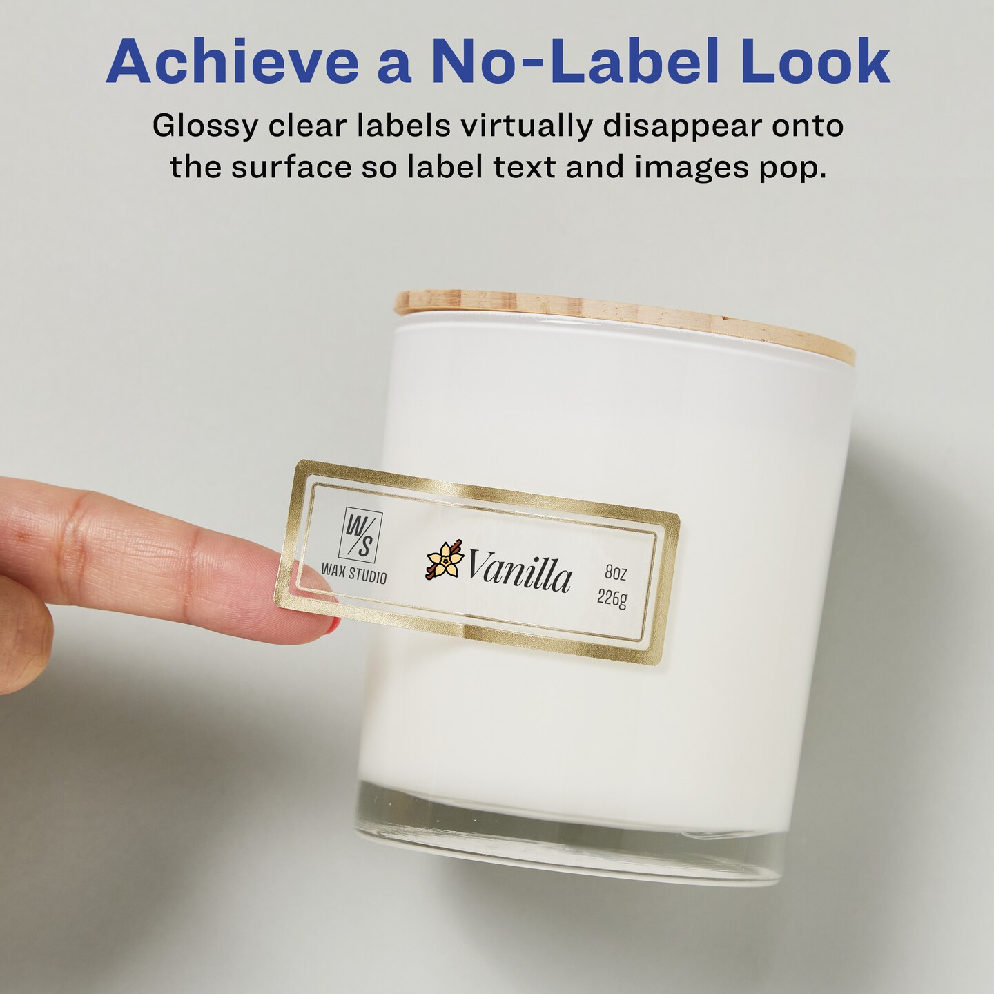 Avery Glossy Clear Labels with Metallic Gold Label Borders, 1" x 2-5/8" Rectangle Labels, 180 Total, Laser/Inkjet Printable Labels (6550)