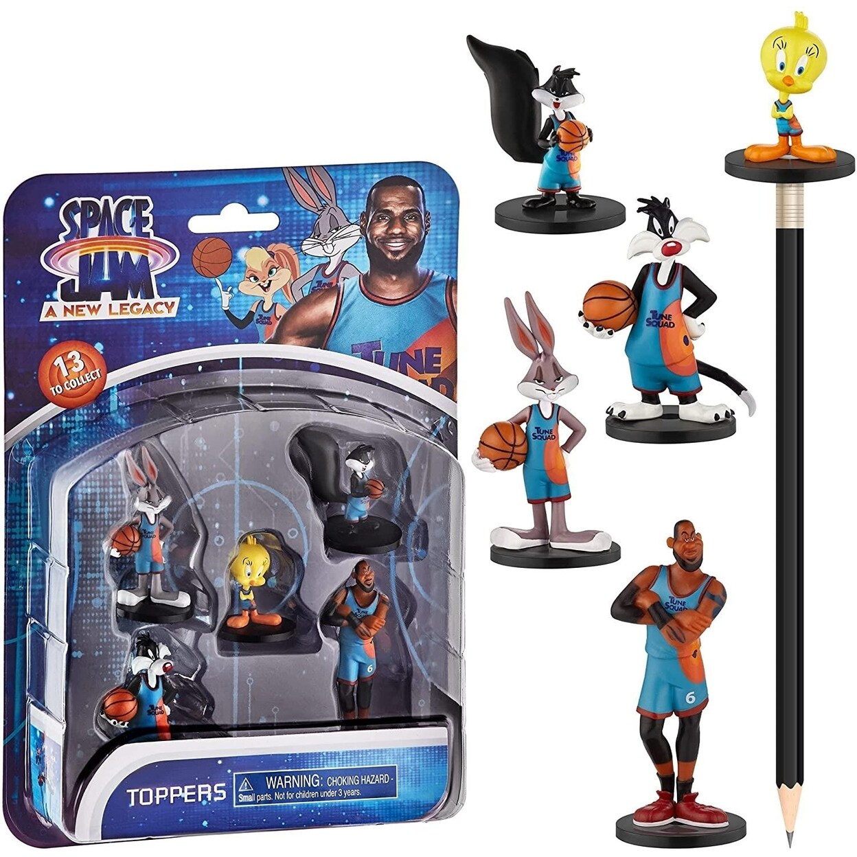 Space Jam 5 Pack Pencil Toppers Tweety Sylvester Lebron Bugs Bunny Pmi