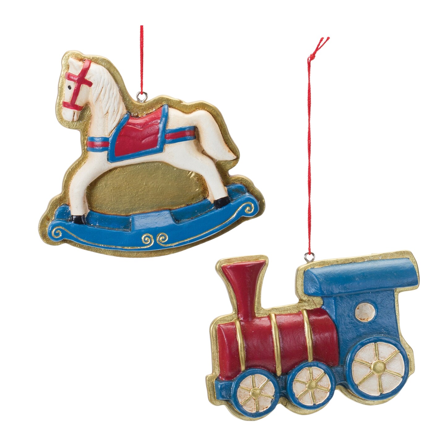 Melrose Rocking Horse And Toy Train Christmas Ornaments - 4