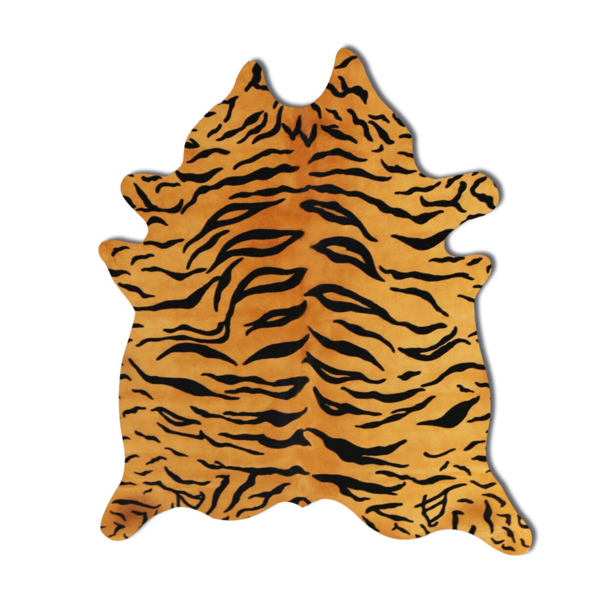 Natural Rugs TOGO COWHIDE RUG, TIGER-CHOCOLATE ON NATURAL, 6'x7'