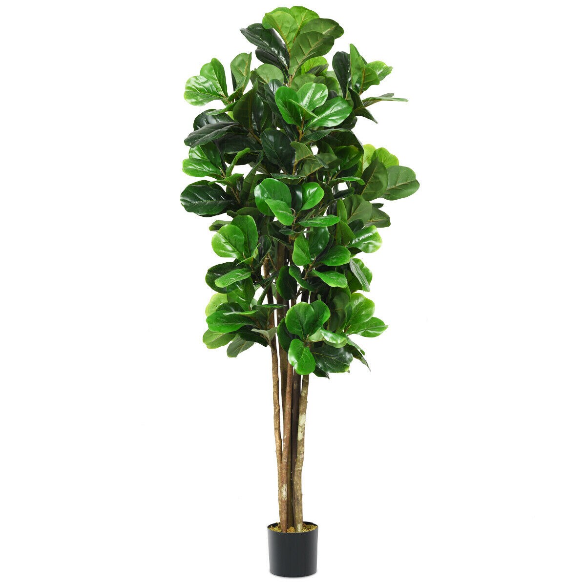 6-Feet Artificial Fiddle Leaf Fig Tree Indoor-Outdoor Home Decorative Planter