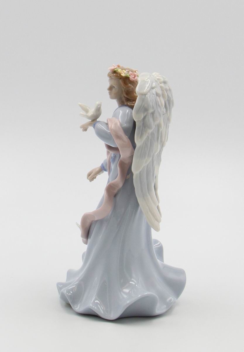 Ceramic Angel Holding Peace Dove Music Box, Home D&#xE9;cor, Religious D&#xE9;cor, Religious Gift, Church D&#xE9;cor, Baptism Gift