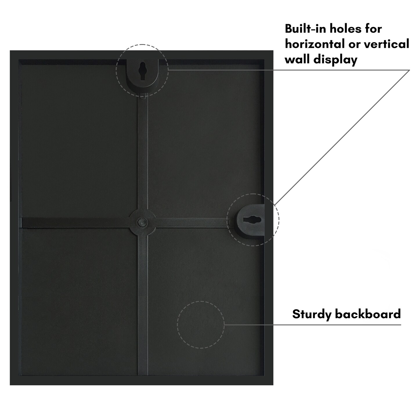 Americanflat Front Loading Picture Frame Set with Mat - Set of 3 - Wall Decor Frames - Shatter Resistant Glass - Hanging Hardware with Snap-Out Easel - Black