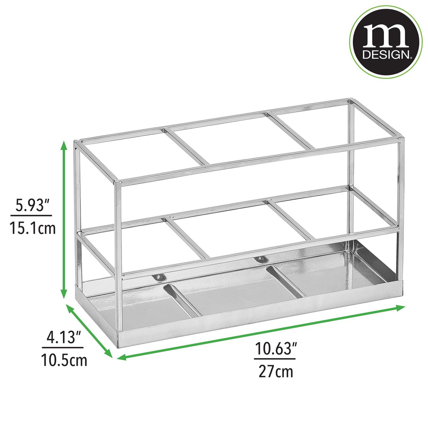 mDesign Steel Bathroom Countertop Hair Care Storage Organizer Basket