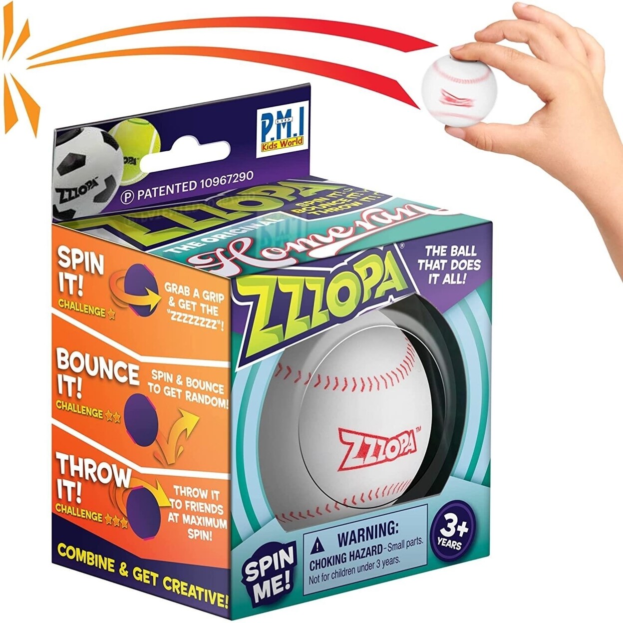 Original Zzzopa Homerun Fidget Stress Ball Mini Baseball Spin