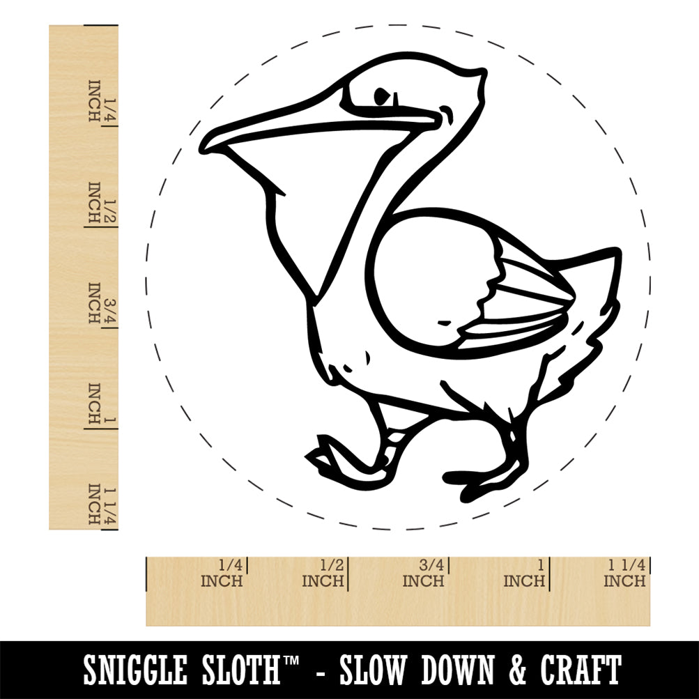 Pelican Bird Walking Rubber Stamp for Stamping Crafting Planners