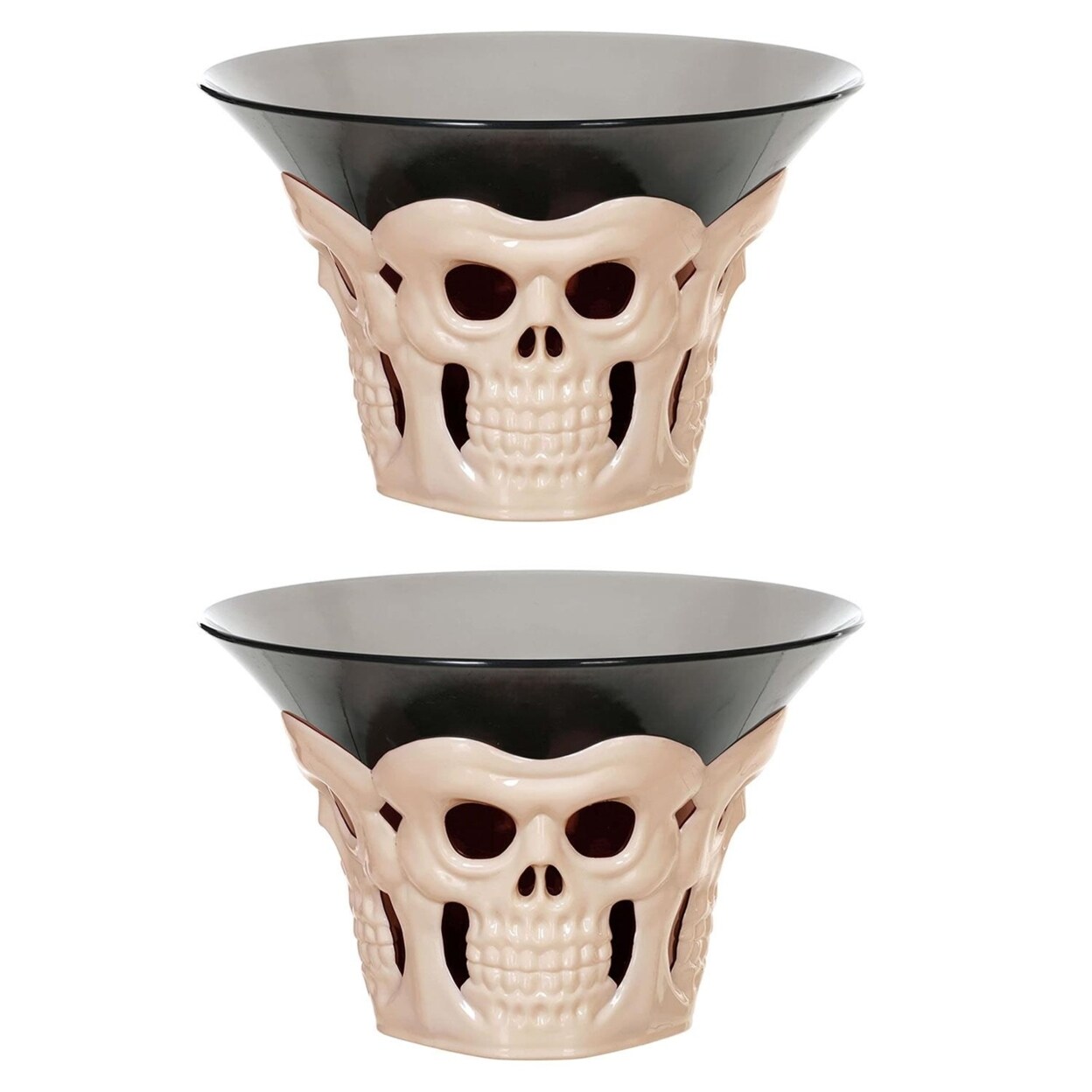 Seasons Bone Skull Candy Bowl 2-Pack Halloween Treat Dish