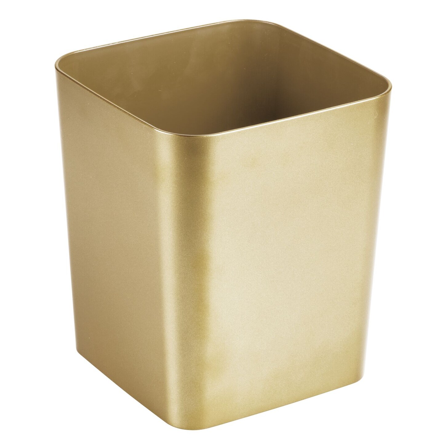 mDesign Metal Square Small Trash Can Wastebasket Garbage Bin