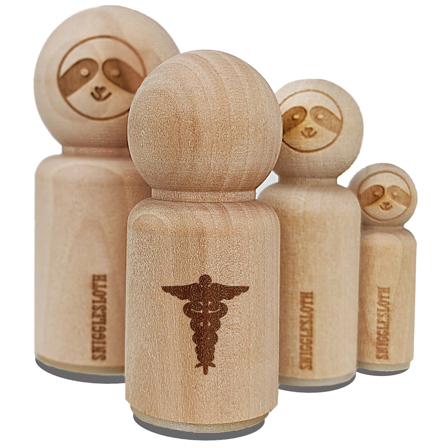Staff of Hermes Silhouette Caduceus Medical Symbol Rubber Stamp for Stamping Crafting Planners