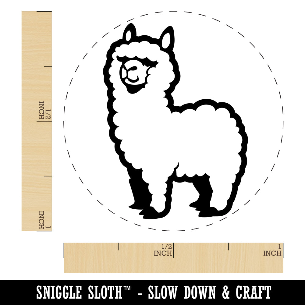 Cute Alpaca is Fluffy and Fuzzy Rubber Stamp for Stamping Crafting