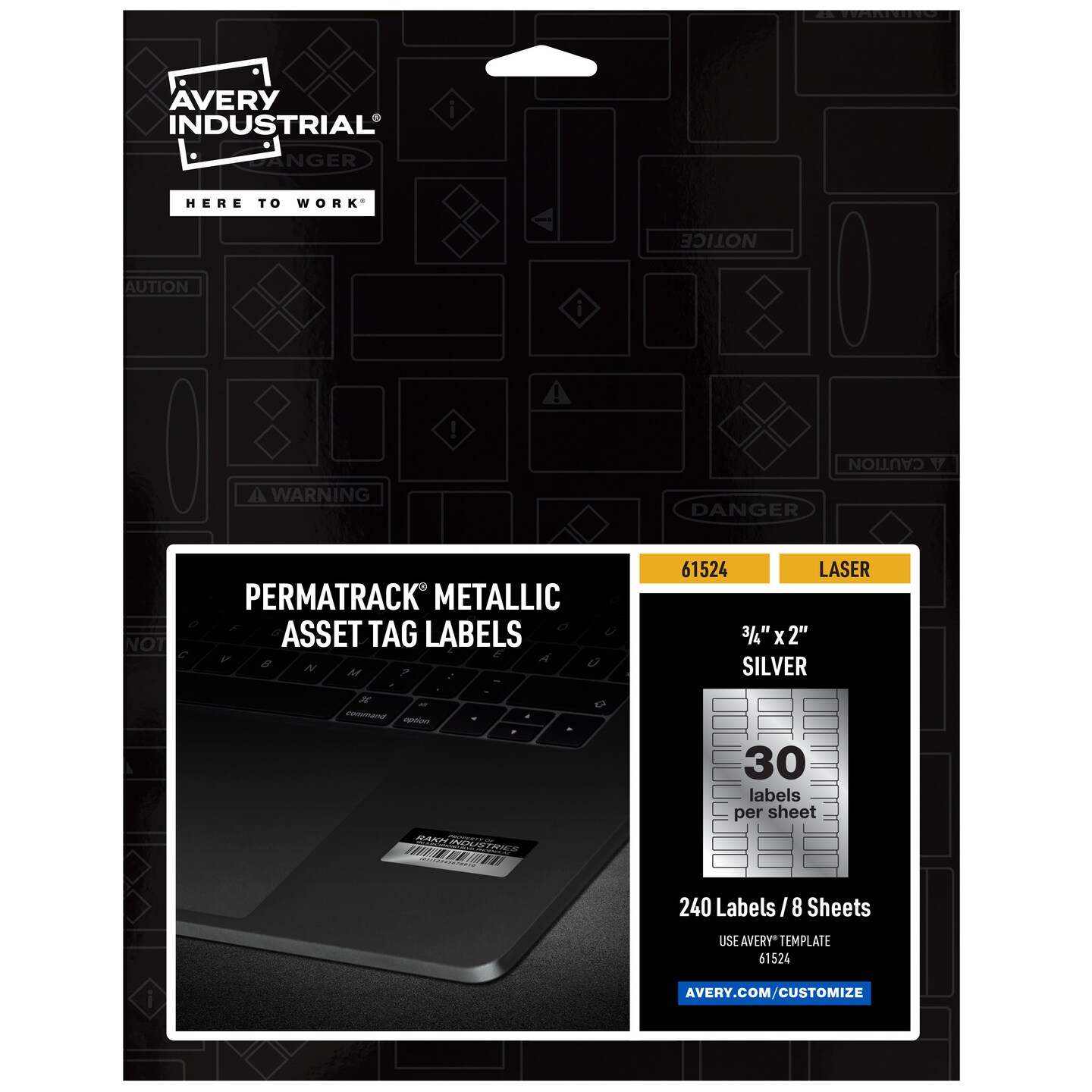 Avery PermaTrack Metallic Asset Tag Labels, 3/4&#x22; x 2&#x22;, 240 Asset Tags (61524)
