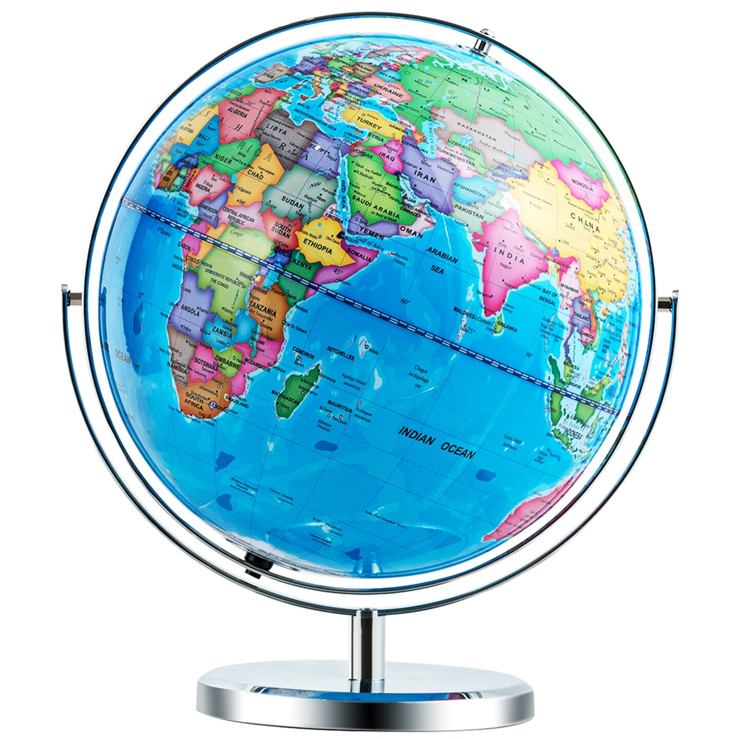 13&#x22; Illuminated World Globe 720&#xC2;&#xB0; Rotating Map with LED Light