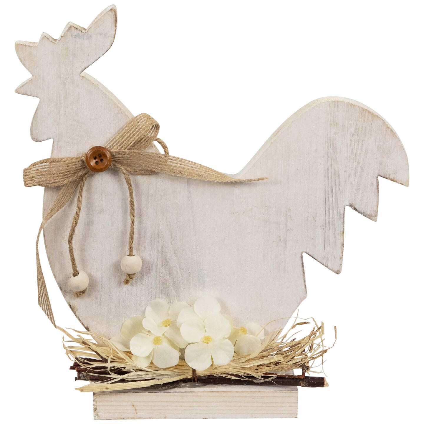 Northlight Distressed Rooster Silhouette Spring Decoration - 9.5"