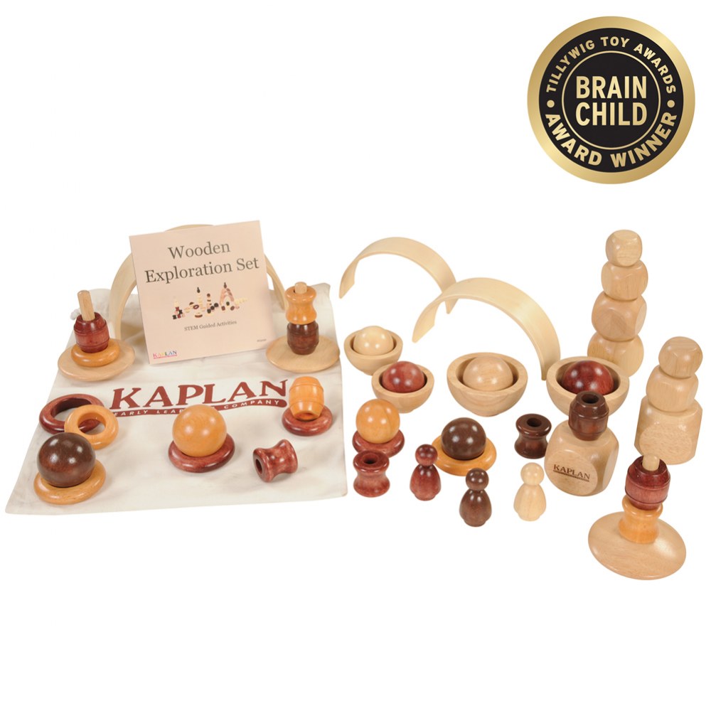 Kaplan Early Learning Company Toddler and Preschooler Wooden Exploration Set - 50 Pieces