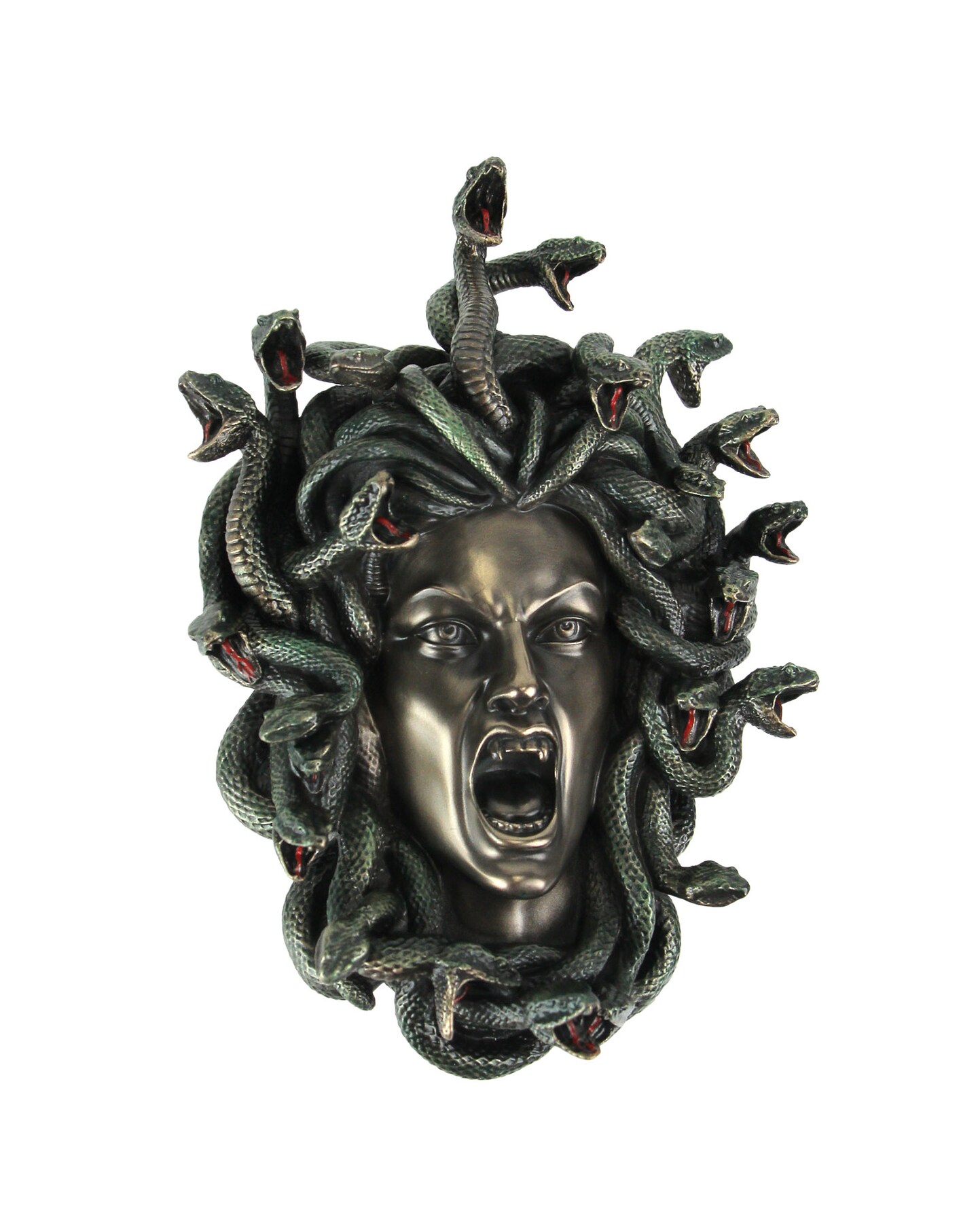 Head of Medusa the Greek Gorgon Serpent Bronze Finish Wall Sculpture