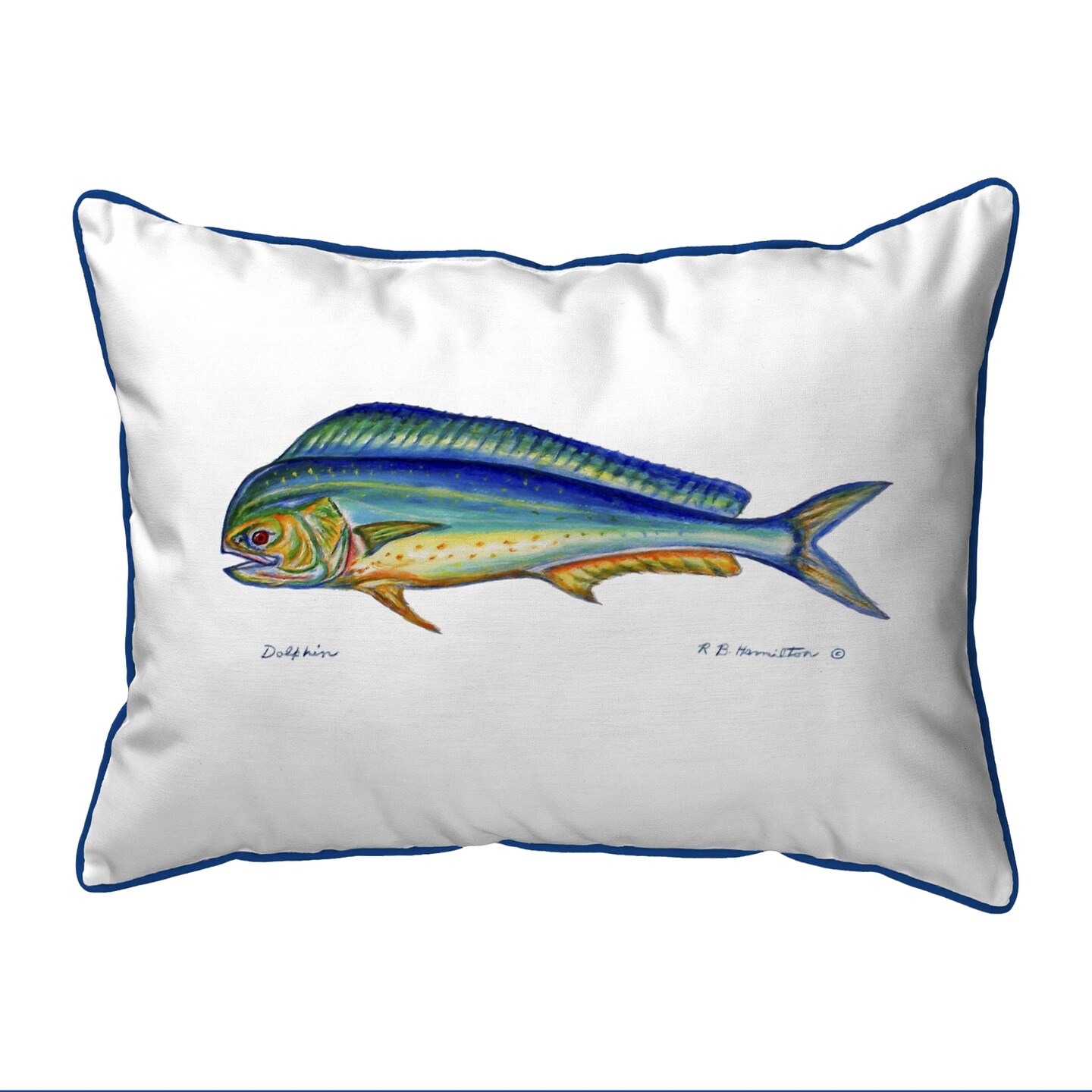 Betsy Drake Dolphin Fish Extra Large 20 X 24 Indoor / Outdoor Pillow