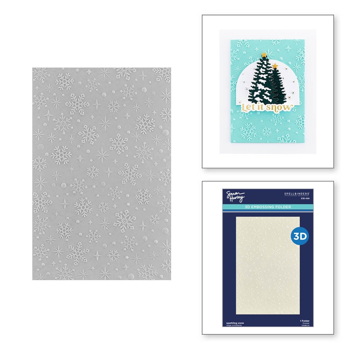 Spellbinders 3D Embossing Folder By Simon HurleySparkling Snow, Simon