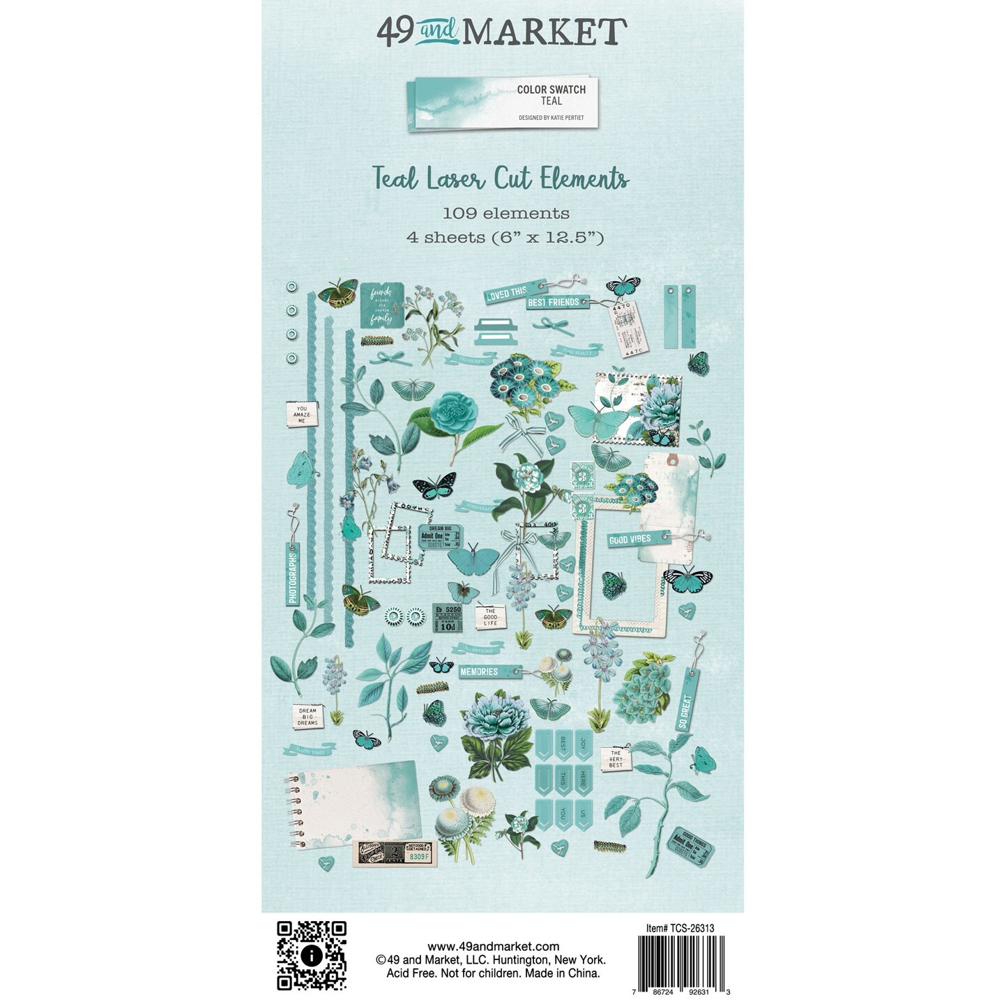 Color Swatch: Teal Laser Cut Outs-Elements