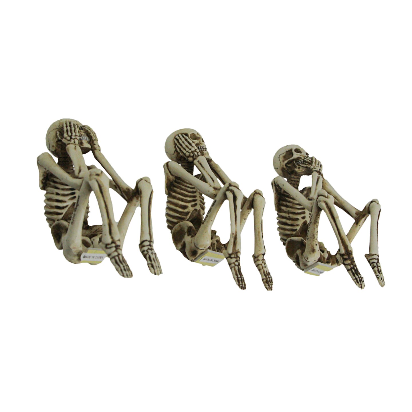 Resin Hear See Speak No Evil Skeleton Shelf Sitter Figurines Home Decor ...