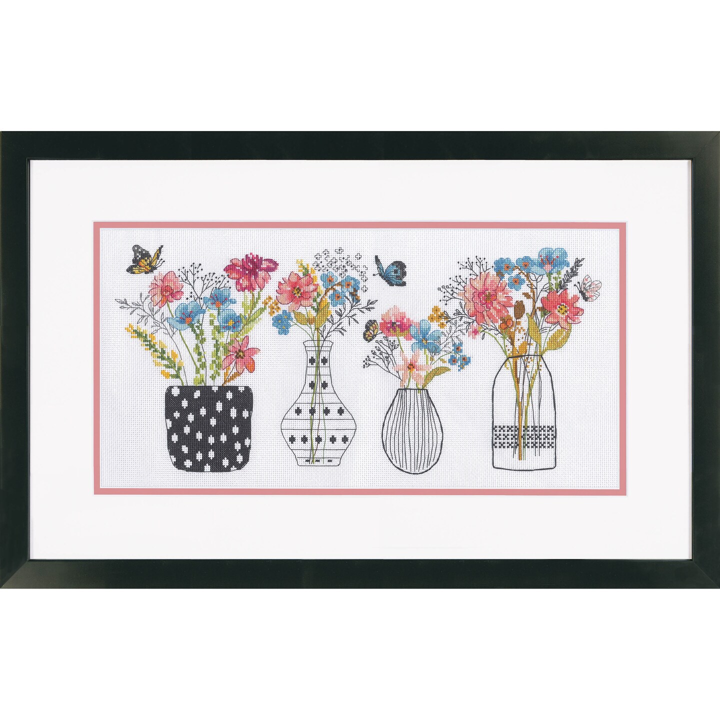 Dimensions Counted Cross Stitch Kit 16"x8" - Wildflower Vases