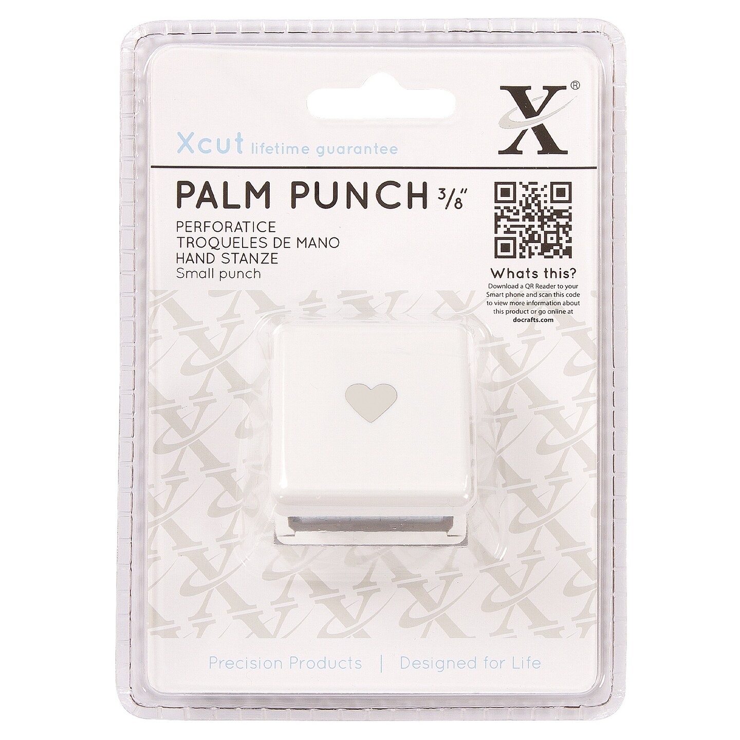 Xcut Small Palm Punch-Traditional Heart, .375&#x22;