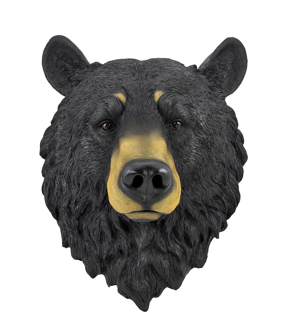 Black Bear Head Mount Wall Statue Bust