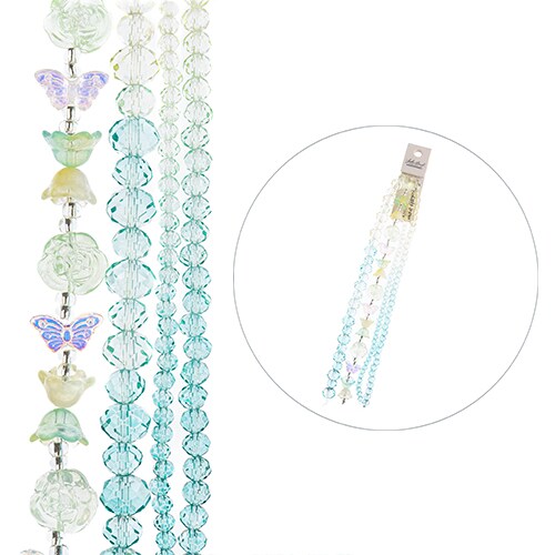 Crystal Lane DIY Glass Garden 7in Mixed Bead Strands